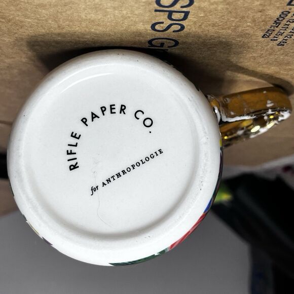 Rifle Paper Co x Anthropologie Monogram Floral Mug Letter A - Picture 9 of 12